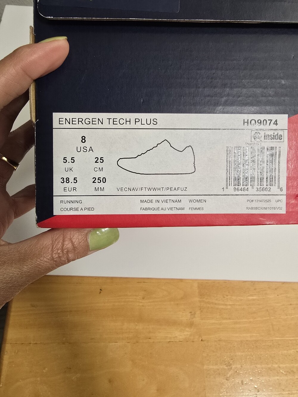 Reebok Energen Tech Plus Women Shoes In Vector Navy Ftwr White Peach - Picture 12 of 12